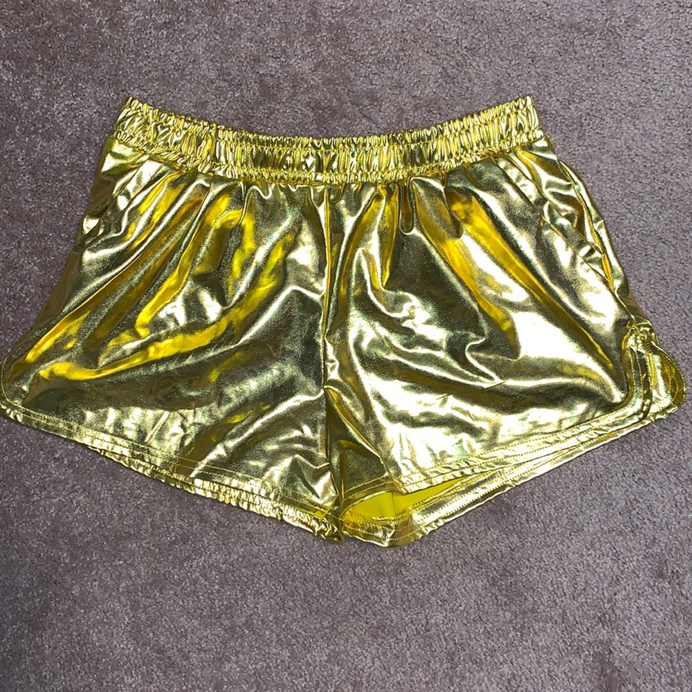 Gold metallic shorts